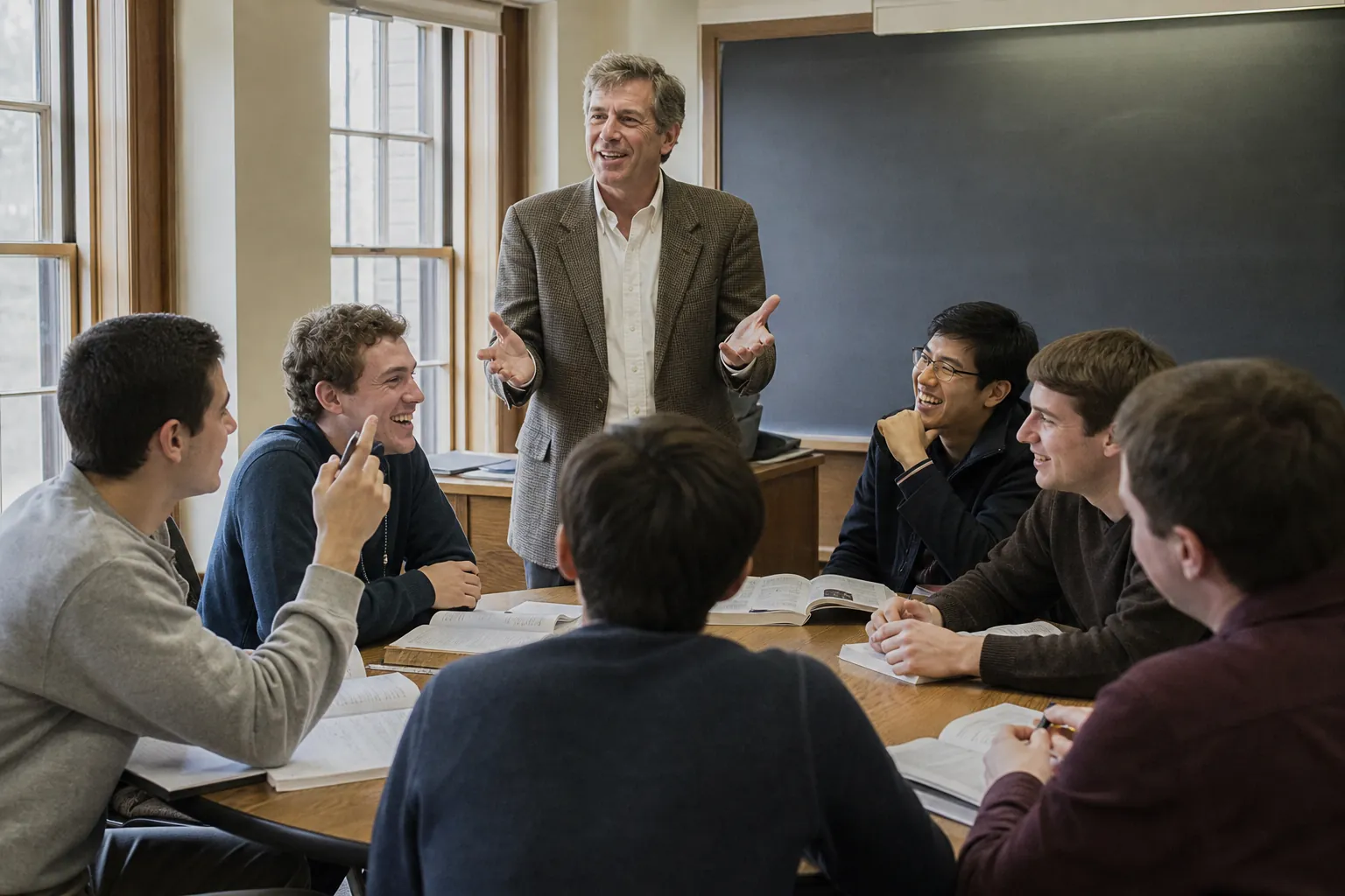 A professor teaching a seminar