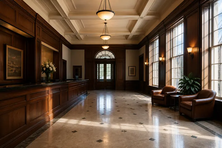 The admissions reception hall