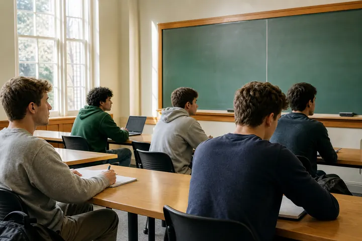 Students in a College of Education classroom